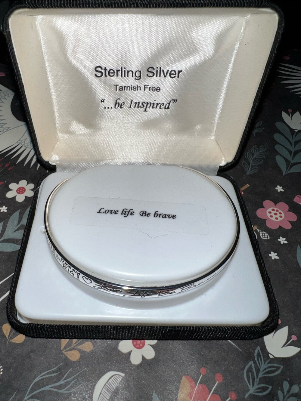Sterling Silver Inspirational Cuff Bracelet - Silver